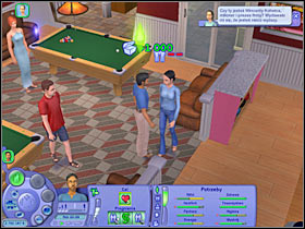 The bowling alley should be crowded, however if there are only two women in the area you would have to speed up the time a little and wait for the third one to get here (#1) - Chapter 2 - Scenario 2 - The Sims Life Stories - Game Guide and Walkthrough