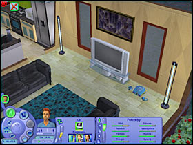 Start off by sitting on the nearby couch (#1) - Chapter 12 - Scenario 2 - The Sims Life Stories - Game Guide and Walkthrough