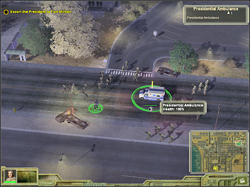 There's going to be a road here (2 on the map) and you should stay close to it - Mission 2 - part 1 - Prelude - Universe at War: Earth Assault - Game Guide and Walkthrough