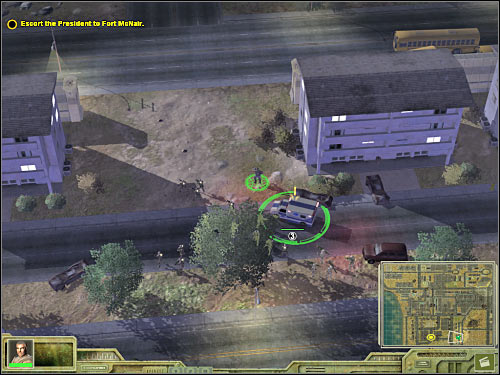 Second objective: Escort Sergeant Woolard to Fort McNair - Mission 2 - part 1 - Prelude - Universe at War: Earth Assault - Game Guide and Walkthrough