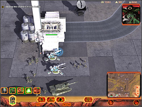 Sixth objective: Destroy the western missile facility - Mission 2 - part 3 - Hierarchy - Universe at War: Earth Assault - Game Guide and Walkthrough