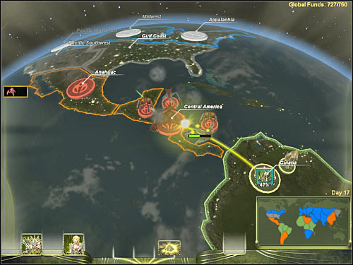 7) Once you've taken control over Guiana, you will have to purchase a global building in order to assure your full control over this sector - Hints on how to progress - Masari - Universe at War: Earth Assault - Game Guide and Walkthrough