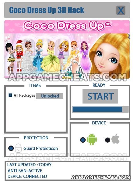 coco-dress-up-3d-cheats-hack-all-packages