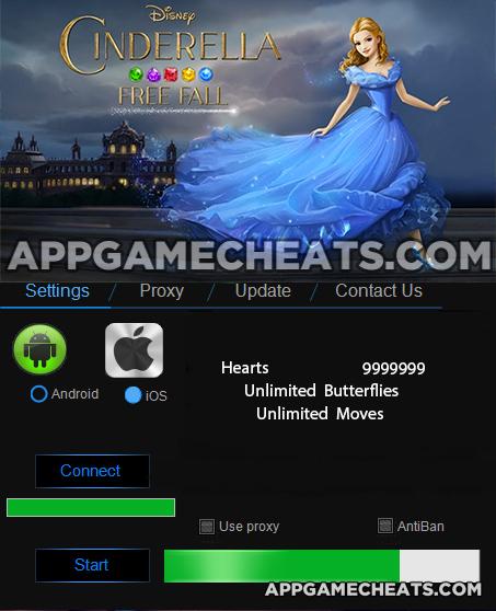 cinderella-free-fall-hack-cheats-hearts-moves-butterflies