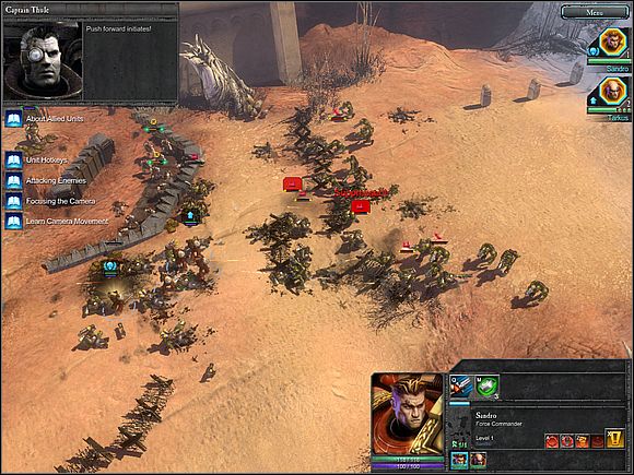 Barricades to the left can provide cover - Main storyline - Stand With Your Brothers - Main storyline - Warhammer 40,000: Dawn of War II - Game Guide and Walkthrough