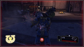 At the beginning, get rid of those weaker enemies, and them focus on elite one - 3 - Rim of the Beast - Walkthrough - Warhammer 40,000: Space Marine - Game Guide and Walkthrough