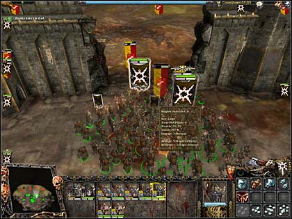As you can see, somewhere there should be Imperial regiment - Mission 3: Fortress' defence - Chaos' campaign: Act I - Warhammer: Mark of Chaos - Game Guide and Walkthrough