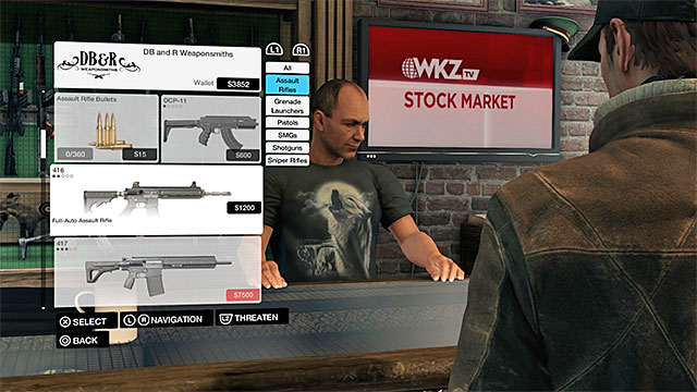 The easiest way to obtain new weapons is to buy them at a store - Ranged and close combat - Combat - Watch Dogs - Game Guide and Walkthrough