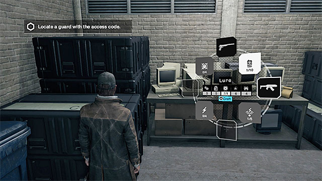 The game will allow you to craft an item only if you have the appropriate components on you - General premises - Crafting - Watch Dogs - Game Guide and Walkthrough