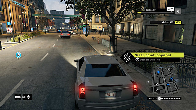The game always informs you that you have obtained additional experience points and/or ability points - Basic information - Skills - Watch Dogs - Game Guide and Walkthrough