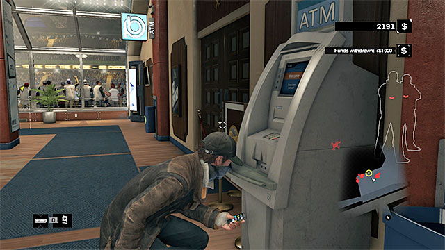 ATMs allow you to withdraw cash that you stole, while hacking - Mission 1 (Bottom of the Eighth) - Main missions - Act I - Watch Dogs - Game Guide and Walkthrough