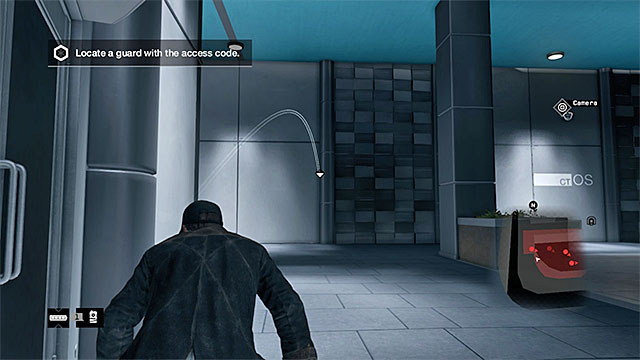 The lure will help you distract the guard at the stairs - Mission 5 (Open Your World) - Main missions - Act I - Watch Dogs - Game Guide and Walkthrough