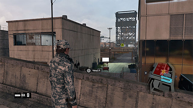 The ctOS control center is the big enclosed area in the docks - Unlocking mission 2 - Main missions - Act II - Watch Dogs - Game Guide and Walkthrough