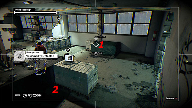 Pan the camera to the right, as much as you can, and switch to the neighboring one - Mission 14 (Planting a Bug) - Main missions - Act II - Watch Dogs - Game Guide and Walkthrough