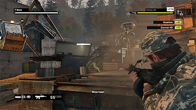 Remain within short distance of T-Bone and deal with the enemy soldiers aggressively - Mission 5 (For the Portfolio) - Main missions - Act III - Watch Dogs - Game Guide and Walkthrough