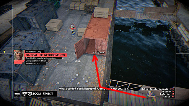 Switch to the camera, from whose perspective you can see the entrance to the red container shown in the above screenshot - Mission 5 (Little Sister) - Main missions - Act IV - Watch Dogs - Game Guide and Walkthrough