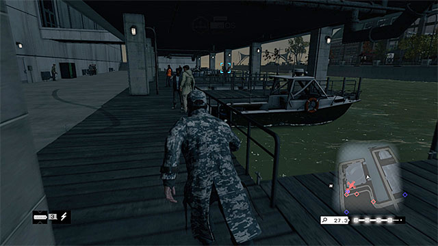 After you make it over to the very bottom, head towards the bay to the South of the hotel and which has been shown in the above screenshot (it is a good idea to stick to the left wall of the building) - Mission 7 (No Turning Back #1) - Main missions - Act IV - Watch Dogs - Game Guide and Walkthrough