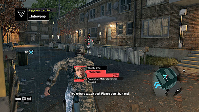 Wait for the Profiler to mark the person(s) that you are observing in red - Description of a regular crime - Crimes Detected - Watch Dogs - Game Guide and Walkthrough