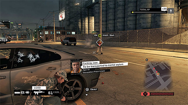 Knock out the gangster marked by the game - Jobs - Brandon Docks - Criminal Convoys - Watch Dogs - Game Guide and Walkthrough