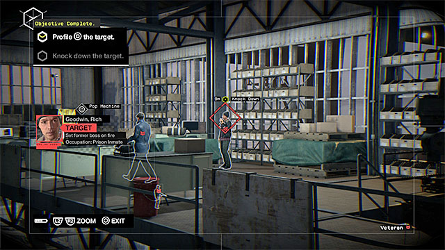 Wait for the right moment to enter the warehouse and head towards the stairs to the upper level - Hideouts - Brandon Docks - Gang Hideouts - Watch Dogs - Game Guide and Walkthrough