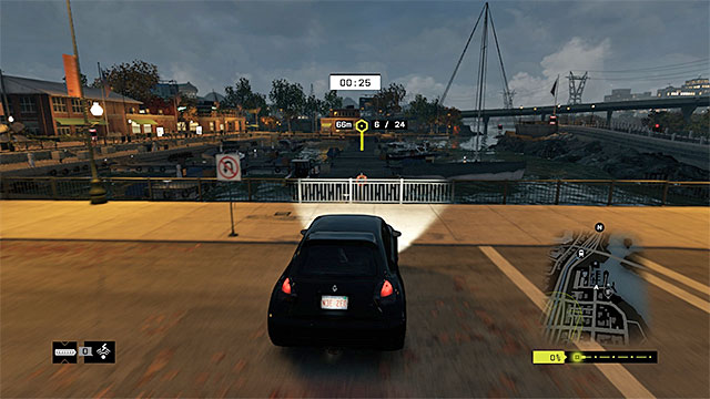 Curt through the balustrade and drive along the pier - Contracts - Parker Square - Fixer Contracts - Watch Dogs - Game Guide and Walkthrough