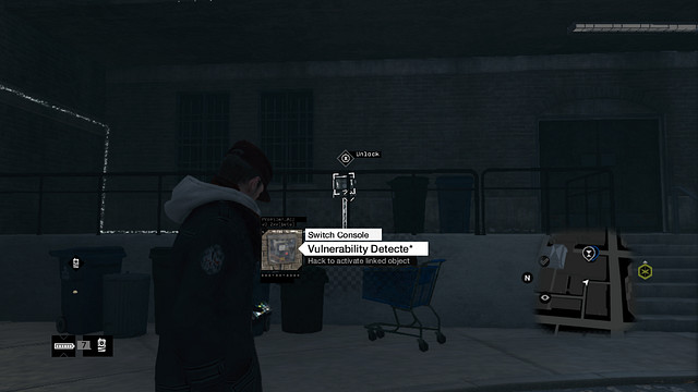 The first activator on the left, past the turn. - 09-15 - Private Invasions - Watch Dogs - Game Guide and Walkthrough