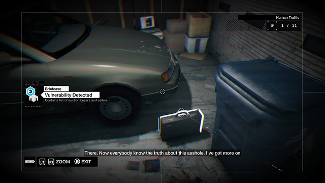 The briefcase that you need to scan - Human Traffic - Watch Dogs - Game Guide and Walkthrough