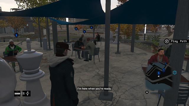 Chess tables in the Eastern Mad Mile - Poker and chess - City Activities (minigames and challenges) - Watch Dogs - Game Guide and Walkthrough
