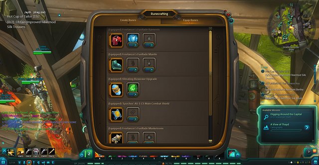 Placing of the rune in the armor - RuneCrafting - Crafting - WildStar - Game Guide and Walkthrough