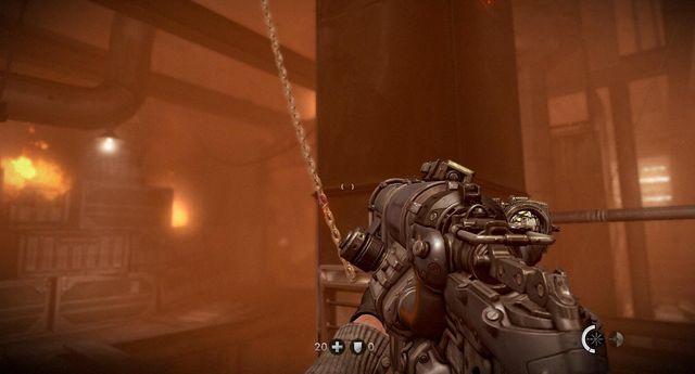Cut the chain to jump into the shaft - Under Attack - Main missions - Wolfenstein: The New Order - Game Guide and Walkthrough