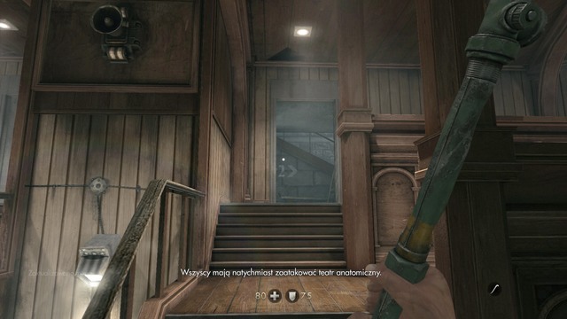 After a brief cut-scene go forward and up the stairs to the upper floor (see the picture) - Chapter 3 -Wolfenstein Keep - Walkthrough - Wolfenstein: The Old Blood - Game Guide and Walkthrough