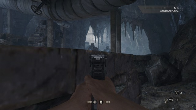 Follow the corridor until you get to the place shown in the picture, then silently eliminate the guards - Chapter 4 - Escape! - Walkthrough - Wolfenstein: The Old Blood - Game Guide and Walkthrough