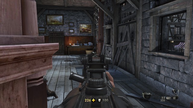 As soon as you see what happened to Anette, stand in the spot shown in the picture, in order to maximize your chances - Chapter 4 - Escape! - Walkthrough - Wolfenstein: The Old Blood - Game Guide and Walkthrough