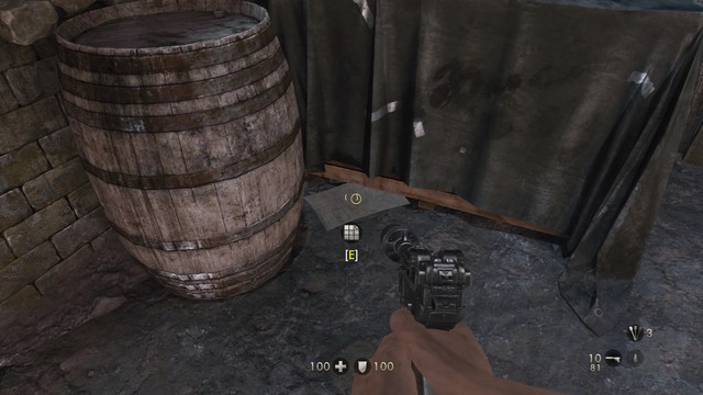 In the place where you meet the drunkard, you will find the village location map lying on the left - Chapter 4 - Escape! - Walkthrough - Wolfenstein: The Old Blood - Game Guide and Walkthrough