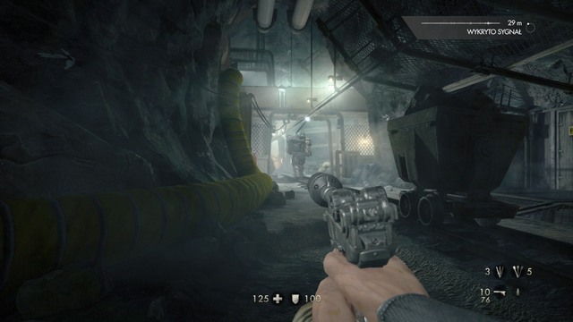 As soon as you exit the elevator, you will notice a commander patrolling this area - Chapter 8 - Dig Site - Walkthrough - Wolfenstein: The Old Blood - Game Guide and Walkthrough