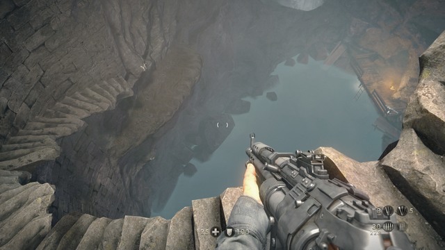 After going through the crypt filled with zombies, you will get to round stairs - Chapter 8 - Dig Site - Walkthrough - Wolfenstein: The Old Blood - Game Guide and Walkthrough