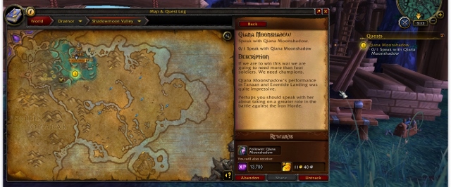 Directly under the minima there is a box with active quests - 1. Game interface - World of Warcraft: Warlords of Draenor - Game Guide and Walkthrough