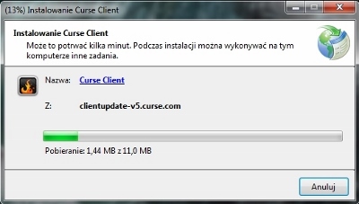 This starts the download process for the installation software, whose size is several hundred kilobytes - Curse - Fieldcane Add-ons - World of Warcraft: Warlords of Draenor - Game Guide and Walkthrough