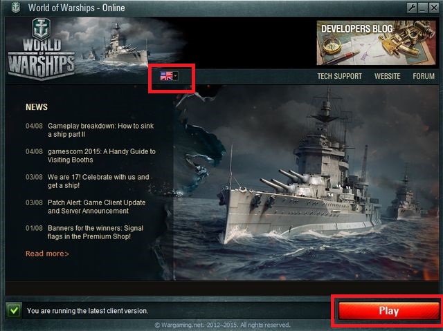 Game client that is ready to play should look similarly to the one shown on the picture above - Registering, logging in, managing account - World of Warships - Game Guide and Walkthrough