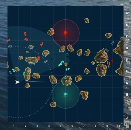 In the bottom right corner of the screen you will find a minimap - Battle - Game interface - World of Warships - Game Guide and Walkthrough