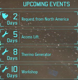 List of upcoming events, we can easily control the XCOM project. - Mission Control - Introduction - XCOM Base - XCOM: Enemy Unknown - Game Guide and Walkthrough
