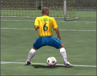 If you press [Z] in the same situation as presented above, the footballer will let the ball roll next to him - Passes - Movement - 2006 FIFA World Cup Germany - Game Guide and Walkthrough