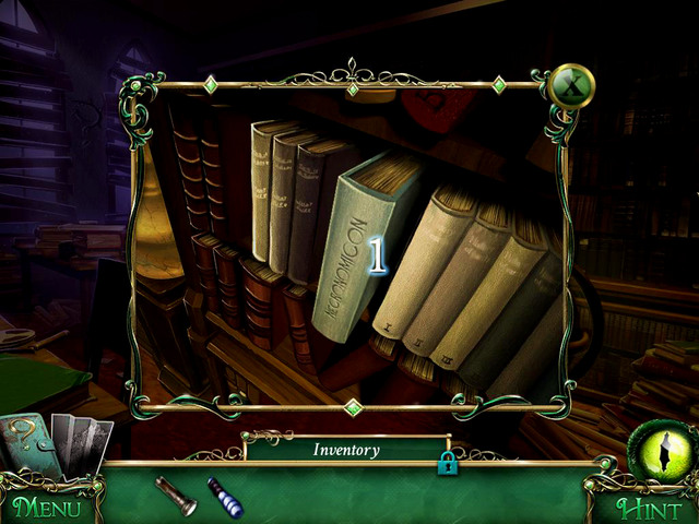 When you enter next room and finish a detective mode (Library), go left (Old books section) - Library - Main storyline - 9 Clues: The Secret of Serpent Creek - Game Guide and Walkthrough