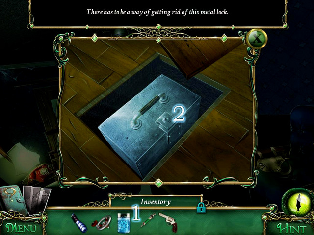 Using insides of container [1] freeze the lock of the casette [2] and then open - Mansion - Main storyline - 9 Clues: The Secret of Serpent Creek - Game Guide and Walkthrough