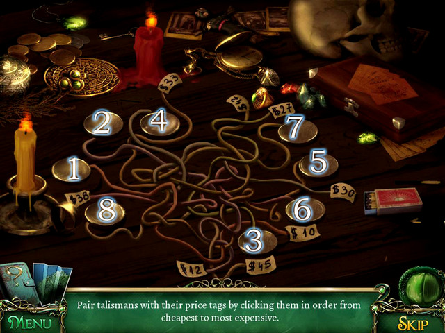 Before you begin this puzzle, you have to open matchbox and then light nearby candles - Puzzles - Collectibles and puzzles - 9 Clues: The Secret of Serpent Creek - Game Guide and Walkthrough