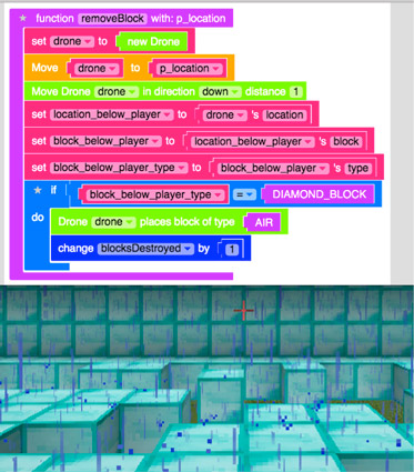 Don’t forget code to make the blocks disappear.