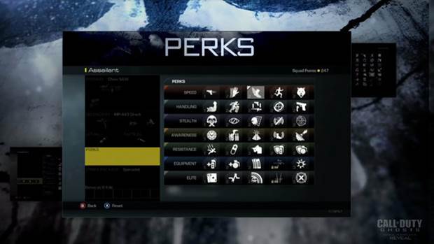 call of duty ghosts perks