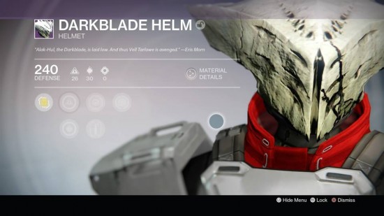 Darkblade Helmet Destiny The Taken King