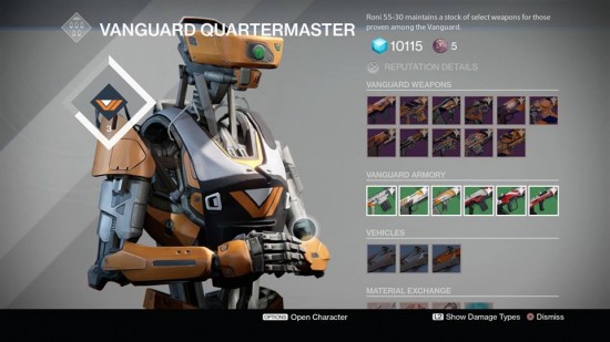 Material Exchange Destiny The Taken King Vanguard Quartermaster