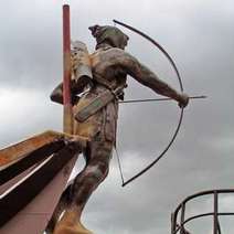 A statue of an archer